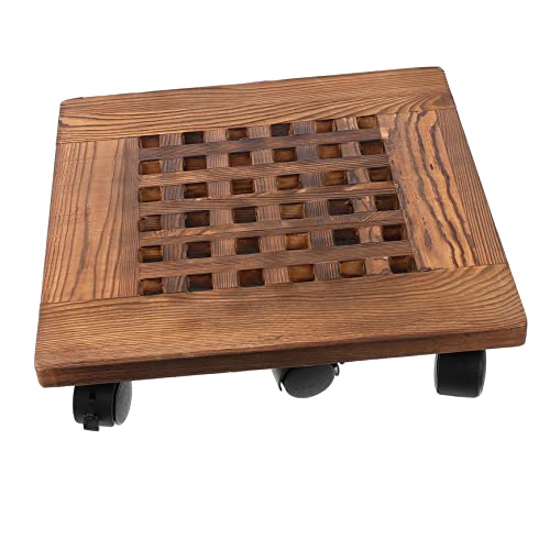 LOORGVEL 1 Stück Basis für Blumentöpfe blumenkübel untersetzer blumentopfuntersetzer bewegliches Tablett für Blumentopf Pflanzentopf innen Hohle Pflanzschale universelle Radablage Holz von LOORGVEL