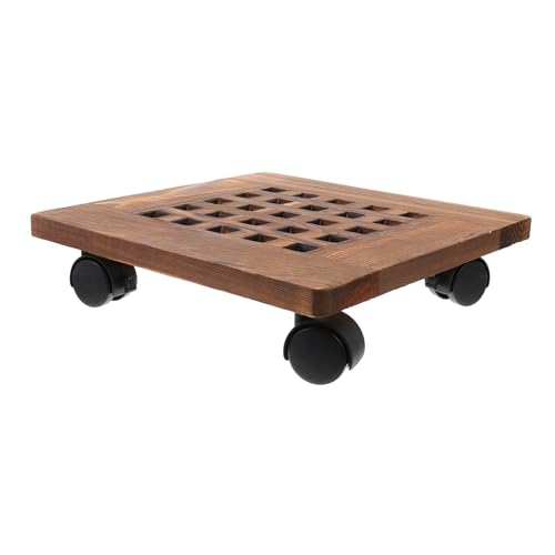 LOORGVEL 1 Stück Blumentopf Tablett Pflanzenschale Für Drinnen Untertasse Groß Pflanzentopf Pflanzgefäß Mit Ständer Bewegliches Blumentopftablett Stand Inhaber Anlage Eingetopft Holz von LOORGVEL