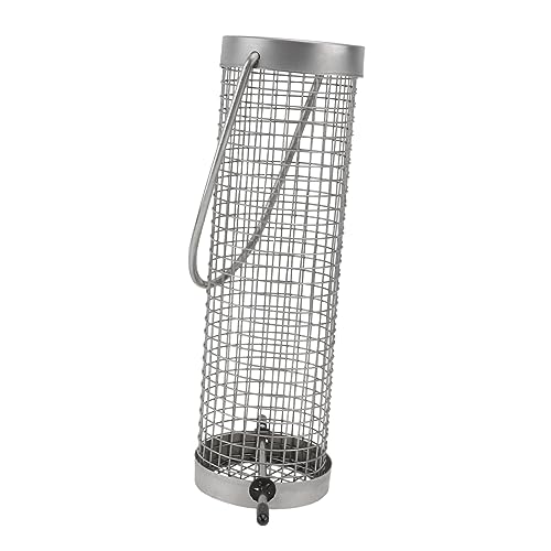 LOORGVEL 1 Stück Hängen Sie den Vogelhäuschen auf vogelfutterspender vogelfutterhäuschen Vogel Fütterer Käfig hängend Finkenfresser draußen vogelhäuschen versorgung Rostfreier Stahl Silver von LOORGVEL