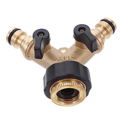 LOORGVEL 1 Stück Wasserhahn Adapter für Waschmaschine Kupfer Wasserteiler mit Ventilen Installieren für Wandmontage und Doppelten von LOORGVEL