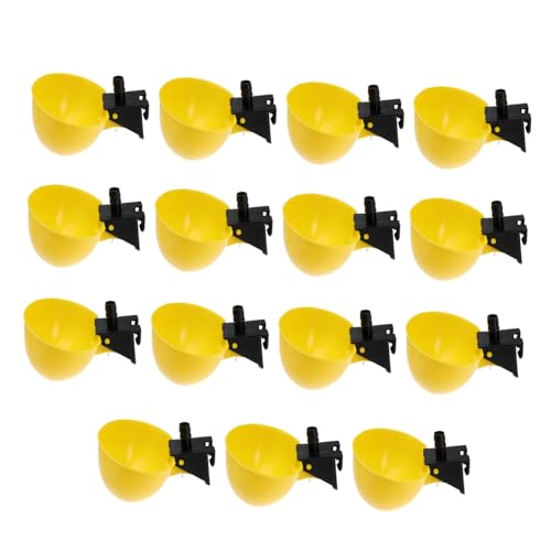 LOORGVEL 15 Stück Teiliges Geflügel Tränkeset Automatische Wasserausgabe Großer Durchfluss Robust Platzsparend für Hühner Tauben Wachteln und Enten Geeignet von LOORGVEL