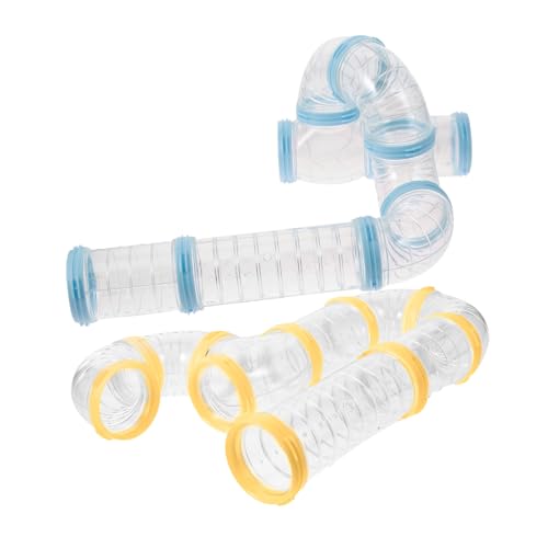 LOORGVEL 2 Sätze Hamsterkäfig Röhrenset DIY Verbindungstunnel Transparentes Zubehör für Kleintiere Käfigerweiterung Sicherer Abenteuertunnel für Hamster und Eichhörnchen von LOORGVEL