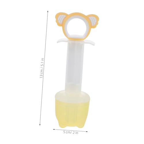 LOORGVEL 2 Satz Haustier Futterspender mit Präziser Flusskontrolle Koala Förmiger Milch und Medizinfütterer Vielseitig für Katzen Welpen und Kleine Tiere Leicht zu Reinigen Gelb und Blau von LOORGVEL