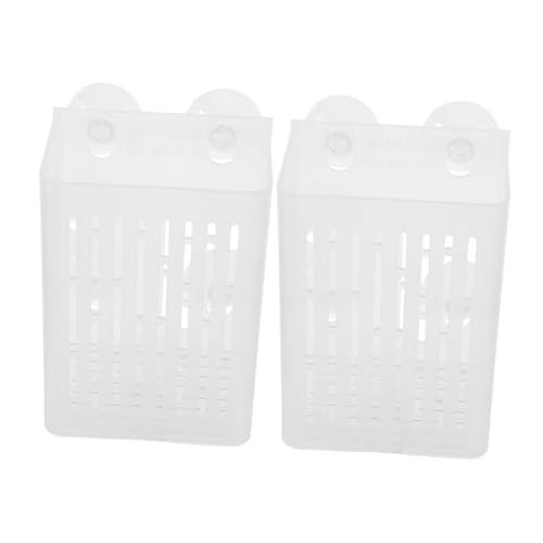LOORGVEL 2 Stück Aquarium Pflanztopf mit Saugnapf Transparenter Pflanzenhalter für Glasbecken Stabiler Aquarienhalter für Wasserpflanzen Passend Einfache Pflege und Gesunde von LOORGVEL