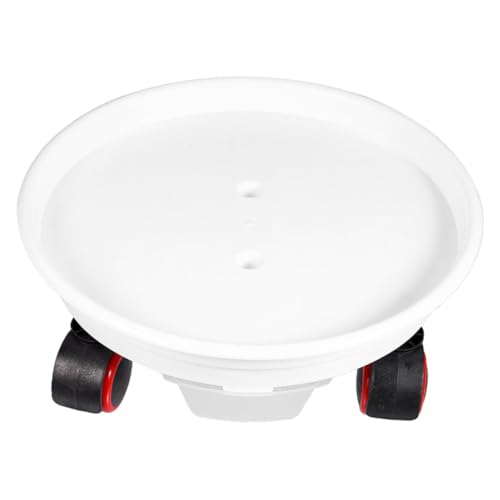 LOORGVEL 2 Stück Blumentopf-rollsockel Dual Gartenwalze Beweglich Korb Pflanzenständer Für Den Außenbereich Pflanzständer Pflanze Mit Rädern Pflanzenwagen Pflanze Dolly Ecke Weiß Plastik von LOORGVEL