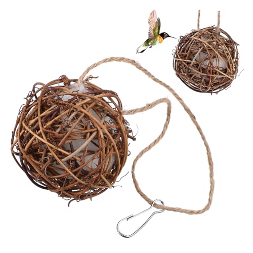 LOORGVEL 2 Stück DIY Vogelhaus Nistmaterial Ball Outdoor Nistkasten für Wildvögel Dekoratives Hummingbird Nest für Garten und Terrasse Aufzuhängen für Naturdekoration von LOORGVEL