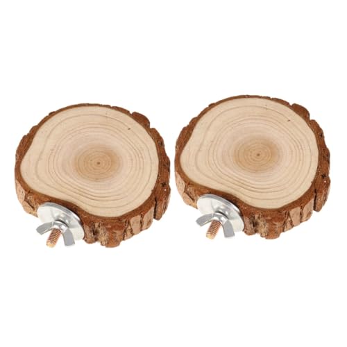 LOORGVEL 2 Stück Hamster und Meerschweinchen Plattform aus Naturholz Teiliges Langlebige Robuste Kletter und Sitzfläche Multifunktionale Vogel und Nager Spielplattform Attraktives Design von LOORGVEL
