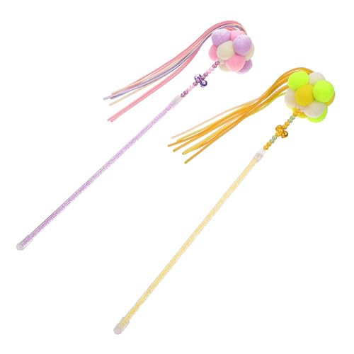 LOORGVEL 2 Stück Interaktives Katzenspielzeug Langlebige Teaser Sticks in Gelb und Violett für Katzen und Kätzchen Fördert Bewegung und Natürliche Jagdinstinkte LOORGVEL 2 Stück Interaktives Katzenspielzeug Langlebige Teaser Sticks in Gelb und Violett für Katzen und Kätzchen Fördert Bewegung und Natürliche Jagdinstinkte von LOORGVEL
