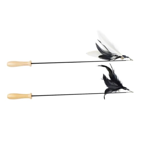 LOORGVEL 2 Stück Interaktives Katzenspielzeug mit Austauschbaren Federn Langlebige Leichte Katzenteaser Sticks für Katzen und Kätzchen Fördert Bewegung und Bindung Beim LOORGVEL 2 Stück Interaktives Katzenspielzeug mit Austauschbaren Federn Langlebige Leichte Katzenteaser Sticks für Katzen und Kätzchen Fördert Bewegung und Bindung Beim von LOORGVEL