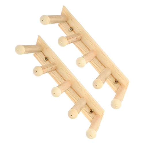 LOORGVEL 2 Stück Katzenwandregal aus Holz mit Stabile Wandmontage Kratzfeste Katzentreppe für Ältere Katzen Platzsparende Kletterwandmöbel für Sicheres Klettern Innenbereich von LOORGVEL