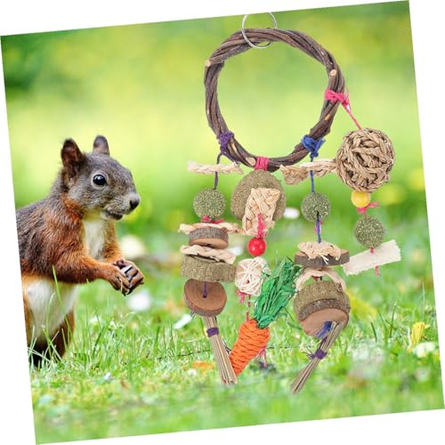 LOORGVEL 2 Stück Lustige Kaninchen Kauspielzeuge aus Natürlichem Material Sicherer Kau Beschäftigungsspielzeug für Hamster Chinchillas und Andere Kleintiere zur Zahnpflege und von LOORGVEL