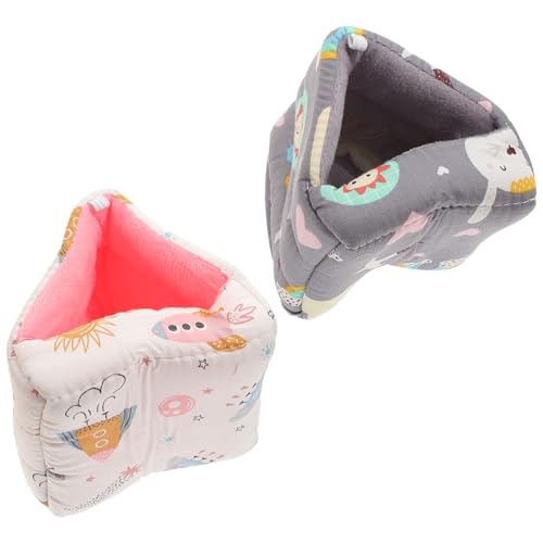 LOORGVEL 2 Stück Stabiles Hamsterhaus Kuschelnest aus Baumwolle Mehrkammer höhle für Hamster und Kleine Nager Süßes Versteck für Schlafkäfig und Nagerhaus für Spiel und Ruhe von LOORGVEL