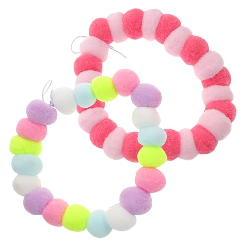 LOORGVEL 2 Stück Teiliges Elastisches Haustierhalsband mit Buntem Plüschball Verstellbar und Leicht Modisches Katzen und Hundehalsband für Partys Geburtstage und Festliche LOORGVEL 2 Stück Teiliges Elastisches Haustierhalsband mit Buntem Plüschball Verstellbar und Leicht Modisches Katzen und Hundehalsband für Partys Geburtstage und Festliche von LOORGVEL
