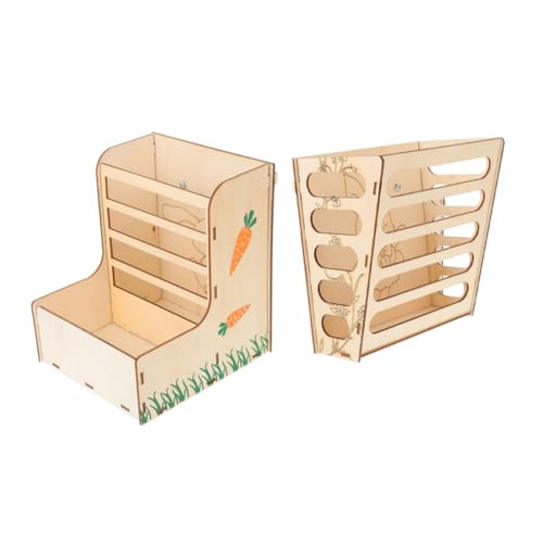 LOORGVEL 2 Stück Teiliges Holzhalter Verschleißbeständigem Heuraufen Design Futternapf und Schräger Grasständer für Kaninchen Meerschweinchen und Kleine Haustiere Hygienisch und LOORGVEL 2 Stück Teiliges Holzhalter Verschleißbeständigem Heuraufen Design Futternapf und Schräger Grasständer für Kaninchen Meerschweinchen und Kleine Haustiere Hygienisch und von LOORGVEL