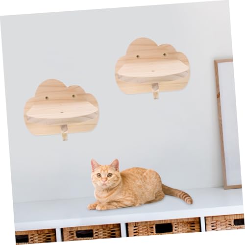 LOORGVEL 2 Stück Teiliges Katzenwandregal aus Holz Platzsparende Katzenkletterstufen zur Wandmontage Stabile Katzenwandmöbel für Aktives und Ausruhen Geeignet für Zuhause und Tiergeschäft von LOORGVEL
