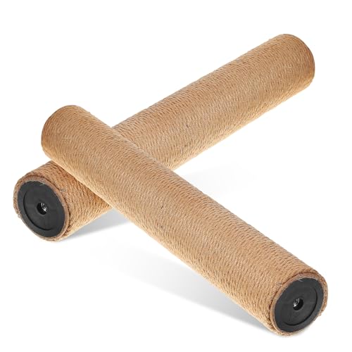 LOORGVEL 2 Stück Teiliges Kitten Kratzpfosten aus Natürlichem Jute Lang Stabiler Ersatz für Indoor Katzenkratzbaum Einfach zu Montieren und Langlebig für Katzenkletterrahmen von LOORGVEL