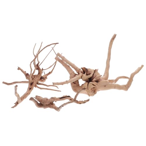 LOORGVEL 3 Stück Teiliges Aquarium-Holz Naturbelassenes Verschleißfestes Holzdekor für Süßwasserfische Fischfreundliche Wasserfeste Dekoration mit Authentischem Unregelmäßigem Astdesign von LOORGVEL