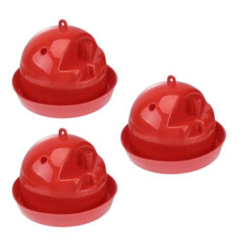 LOORGVEL 3 Stücke Automatische Wasser Geflügel Wasser Feeder Rot Trinkwasser Schüssel Für Gänse Huhn Einfache Sichere Fütterung Schüssel von LOORGVEL