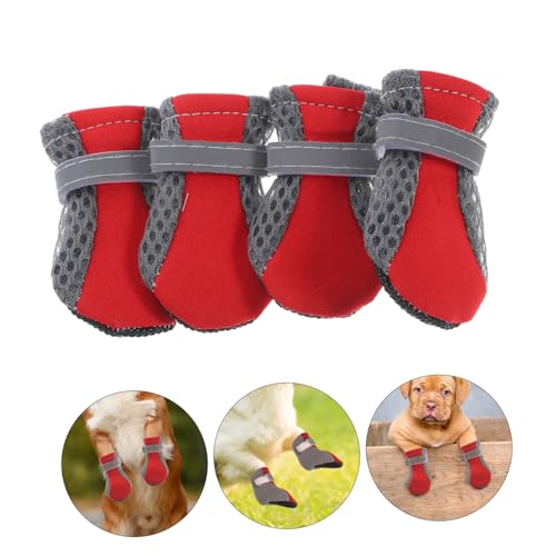 LOORGVEL 4 Stück Atmungsaktive Hundeschuhe mit Weicher Sohle rutschfeste Pfotenschutz socken für Kleine Hunde Bequeme Netz schuhüberzüge für Outdoor und Indoor Gebrauch LOORGVEL 4 Stück Atmungsaktive Hundeschuhe mit Weicher Sohle rutschfeste Pfotenschutz socken für Kleine Hunde Bequeme Netz schuhüberzüge für Outdoor und Indoor Gebrauch von LOORGVEL