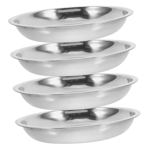 LOORGVEL 4 Stück Edelstahl Futternäpfe Pet Food Bowls mit Stabilem Boden rutschfest Katzennäpfe Hundenäpfe für Futter und Wasser Leicht zu Reinigen Langlebig von LOORGVEL