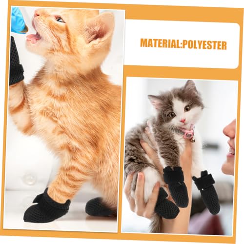 LOORGVEL 4 Stück Katzenschuhe Krallenschutz Atmungsaktiv Weich Wiederverwendbar Pfotenschutz Für Baden Medikamentengabe S Schwarz LOORGVEL 4 Stück Katzenschuhe Krallenschutz Atmungsaktiv Weich Wiederverwendbar Pfotenschutz Für Baden Medikamentengabe S Schwarz von LOORGVEL