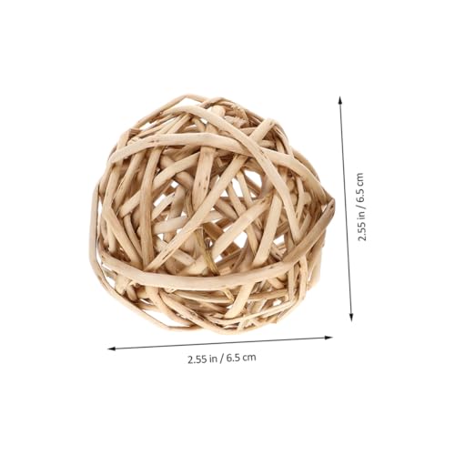 LOORGVEL 6 Stück Teiliges Kauspielzeug aus Natürlichem Gras für Kaninchen und Kleintiere Hängende Kaubälle zur Zahnpflege Spielerisches Futter Beschäftigungsspielzeug für Hasen Chinchillas von LOORGVEL