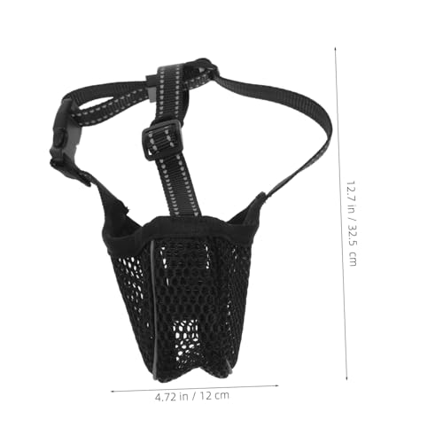 LOORGVEL Atmungsaktiver Großer Hundemaulkorb aus Weichem Polyester mit Verstellbaren Riemen Bequemer Netzkorb Schützt vor Beißen Lecken und Kauen Einfach an Abzulegen für Sichere von LOORGVEL