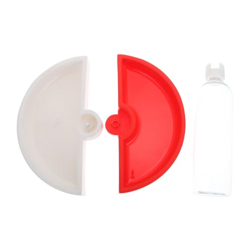 LOORGVEL Doppelnapf für Katzen und Hunde Futter Wasserschale Abnehmbar Praktische Futterschale für Haustiere Rot weißer Design dual use Futterspender von LOORGVEL