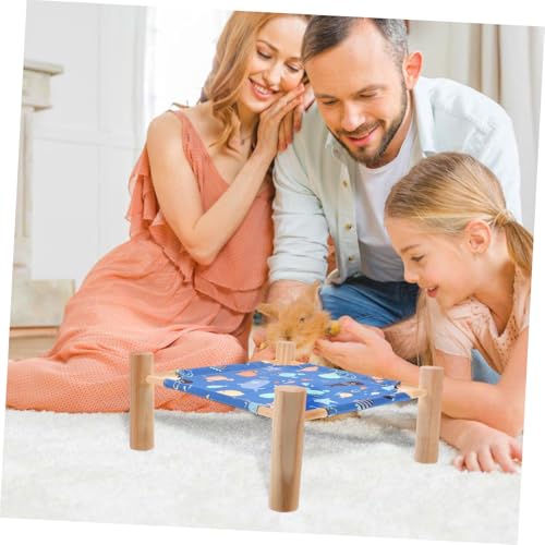 LOORGVEL Eleviertes Hamsterbett aus Holz mit Abnehmbarem Atmungsaktiv und Leicht Erweiterter Schlaf Spielbereich für Hamster Meerschweinchen Frettchen Komfortables Nagetierbett von LOORGVEL