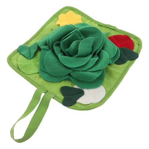 LOORGVEL Futtersuch-Schnüffelmatte für Haustiere Grün aus Maschinenwaschbarem Polar-Fleece Interaktives Futterspiel zur Fressverzögerung und Mentalen Stimulation für Kaninchen von LOORGVEL