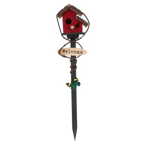 LOORGVEL Garten Vogelhaus Deko mit Erdspieß Wetterfestes Langlebiges Vogelbrutnest Rotes Doppel Design für Rasen Außenbereich und Zufällige Farbe LOORGVEL Garten Vogelhaus Deko mit Erdspieß Wetterfestes Langlebiges Vogelbrutnest Rotes Doppel Design für Rasen Außenbereich und Zufällige Farbe von LOORGVEL
