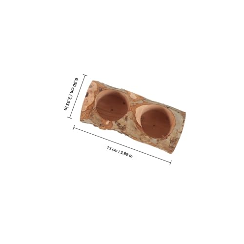 LOORGVEL Hamster Futternapf aus Natürlichem Apfelholz mit Doppeltem Futterfach Stabilem Stand und Glatter Oberfläche Geeignet für Kleine Haustiere Wie Igel Meerschweinchen Ratten und von LOORGVEL