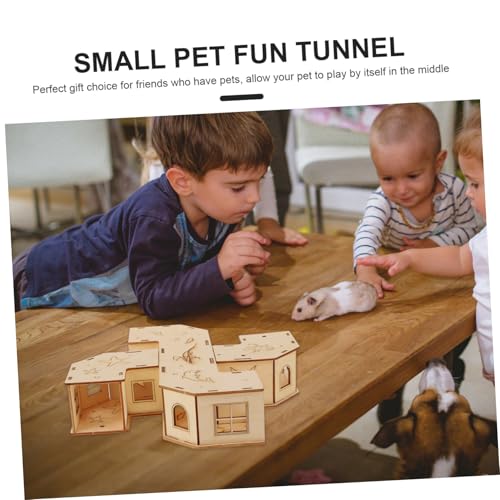 LOORGVEL Hamster Labyrinth aus Holz Kleines Zwerghamster Tunnelhaus für Mehr Bewegung und Stressabbau Langlebiges Labyrinth zur Beschäftigung und Aktivitätssteigerung für Kleine Haustiere von LOORGVEL