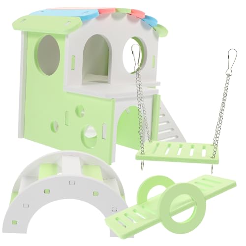 LOORGVEL Hamster Teiliges mit Versteck Leiter Plattform und Farbigem Haus Versteck für Meerschweinchen und Kleine Haustiere Spielhaus und Rückzugsort für Hamster und Chinchillas von LOORGVEL