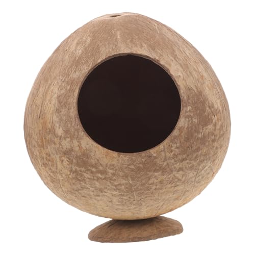 LOORGVEL Hamster Versteck Kokosnussschale Kleintier Höhle aus Natürlicher Schale Langlebig und Sicher Rückzugsort zum Schlafen und Entspannen für Hamster Meerschweinchen und Kleine von LOORGVEL