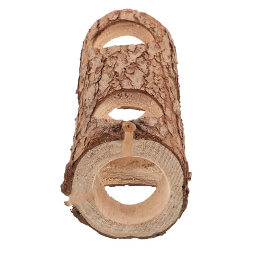 LOORGVEL Hamster Versteck aus Holz Kleiner Natürlicher Nager Tunnel Robustes Kauspielzeug für Hamster Kaninchen und Kleine Kleintiere Spiel Versteckmöglichkeit für Gesunde Aktivität von LOORGVEL