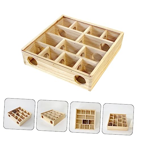 LOORGVEL Hamster Zubehör Holzlabyrinth für Kleintiere Natürliches Langlebiges Chinchilla und Maus Labyrinth Unterhaltsames Stressabbauendes Haustierspielzeug Holzspielzeug von LOORGVEL