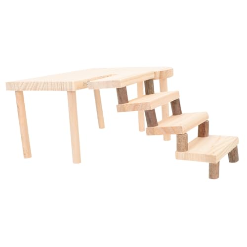 LOORGVEL Hamster spielplattform aus Langlebigem Holz Beißfestes Kauspielzeug für Chinchillas und Kleine Nager Erhöhtes Nagetier klettergerüst zur Stressprävention und Mentalen Gesundheit von LOORGVEL