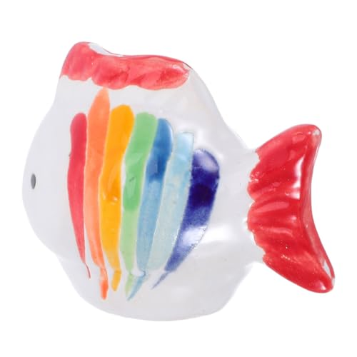 LOORGVEL Handbemalte Keramik Schwimmfische Bunte Gestreifte Aquarium Deko Realistische Fischfiguren Für Fischteiche Und Aquarien Fantasievolle Wasserlandschaften von LOORGVEL