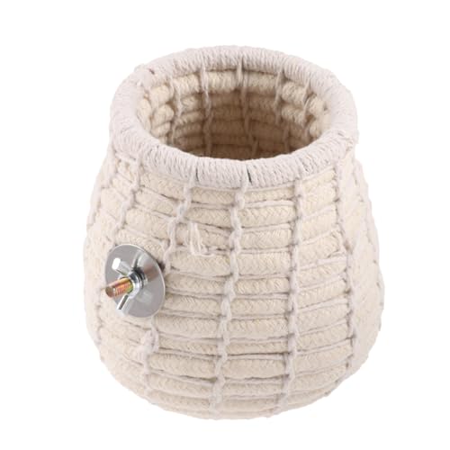 LOORGVEL Handgewebtes Papagei Warmnest mit Baumwollseil Wetterfester Vogelkäfig Zubehör Kleiner Schlafplatz für Wellensittiche und Kleintiere als Hängendes Vogelbett und Kuschelhöhle von LOORGVEL