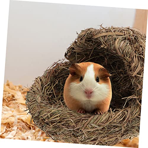 LOORGVEL Handgewebtes Reed Gras Nest mit Matte Natürliches Kauspielzeug und Schlafhaus für Kaninchen Hamster und Kleintiere Atmungsaktiv Spielerisch und Geeignet für Haustiere Ganzjährig LOORGVEL Handgewebtes Reed Gras Nest mit Matte Natürliches Kauspielzeug und Schlafhaus für Kaninchen Hamster und Kleintiere Atmungsaktiv Spielerisch und Geeignet für Haustiere Ganzjährig von LOORGVEL