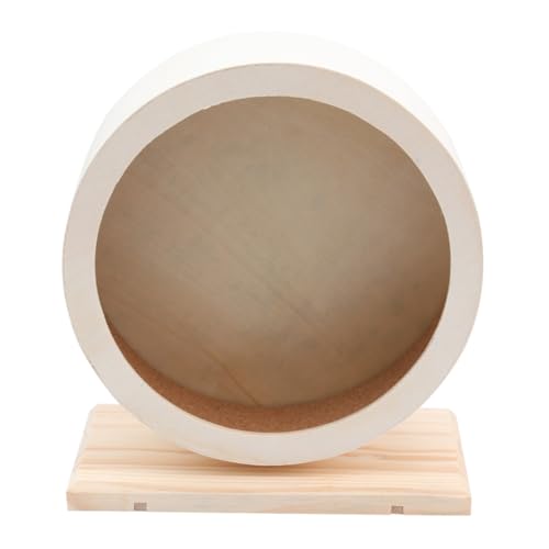 LOORGVEL Holz Laufrad für Hamster und Kleintiere Langlebige Geräuscharme Lauf Scheibe als Haustier Trainingsrad Fördert Gesunde Bewegung und Krallenpflege von LOORGVEL
