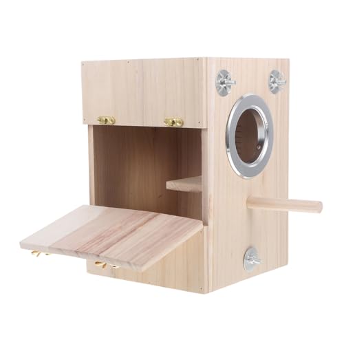 LOORGVEL Holz Vogelbrutkasten Groß Wetterfest Robust Nistkasten Vogelhaus für Wildvögel Garten Vogelhäuschen Draußen Natürliche Brutbox für Vogelliebhaber von LOORGVEL