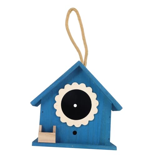 LOORGVEL Holz Vogelhaus zum Aufhängen Dekoratives Vogelhäuschen mit Stabilem Seil Wetterfestes Outdoor Birdhouse Kreatives Langlebiges Vogelnest Geeignet für Garten Balkon und Baum von LOORGVEL