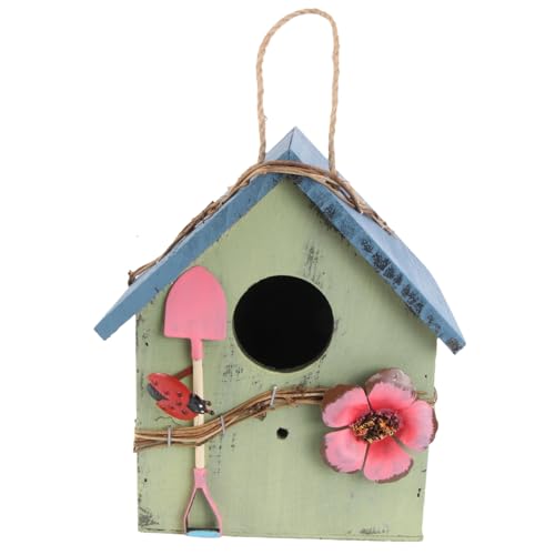 LOORGVEL Holz Vogelhaus zum Aufhängen Wetterfestes Nistnest mit Stabilem Design Natürlicher Schutz für Wildvögel Langlebige Gartendekoration für Balkon und Außenbereich Handgefertigte von LOORGVEL