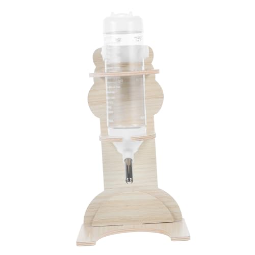 LOORGVEL Holz Wasserflaschenhalter für Kleintiere Langlebiger Hamster Trinkflasche Ständer Praktischer Nagertränke Halter Platzsparend Elegantes Minimalistisches Design für Hamster von LOORGVEL