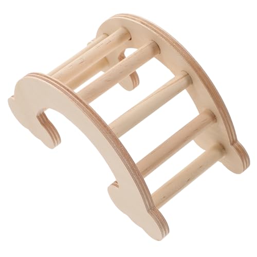 LOORGVEL Holzleiter Kletterspielzeug für Kleintiere Kleine Mehrstöckige Rampe aus Natürlichem Holz Robust und Geruchsfrei als Hamster Versteck und Nagetier Kau für Meerschweinchen und von LOORGVEL