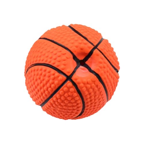 LOORGVEL Hundekauspielzeug Latex Basketball mit Quietscher Robustes Kleines Kauspielzeug für Welpen Fördert Zahnpflege Beißtresistent Geeignet zur Stressreduktion und Beschäftigung von LOORGVEL