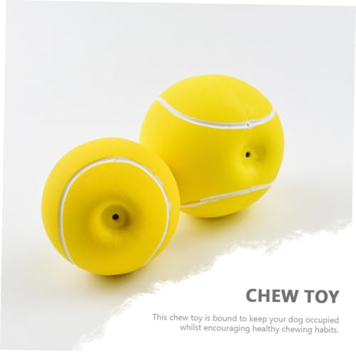 LOORGVEL Hundekauspielzeug Tennisball Groß aus Langlebigem Latex mit Baumwollfüllung Quietschendes Zahnreinigendes Molaren Aktives Kauen und Beschäftigung von Haustieren von LOORGVEL