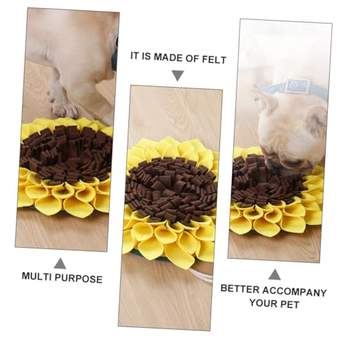 LOORGVEL Hundeschnüffelteppich Sonnenblume Große rutschfeste Futtermatte für Langsames Fressen Stressabbau und Training Geeignet für Kleine bis Große Hunde Waschbar und Langlebig von LOORGVEL